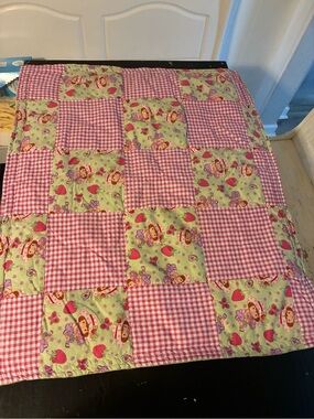 Strawberry Shortcake Gingham Patchwork Child’s Quilt